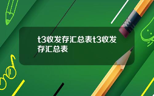 t3收发存汇总表t3收发存汇总表