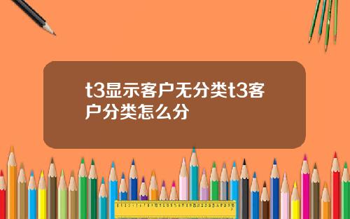 t3显示客户无分类t3客户分类怎么分