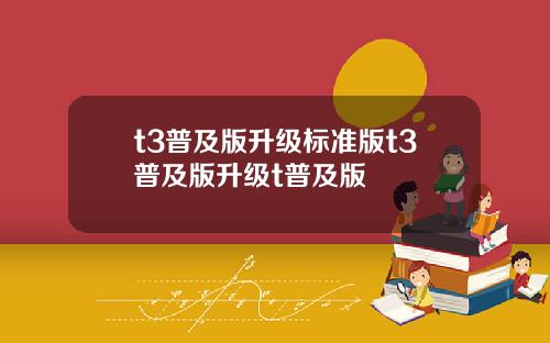 t3普及版升级标准版t3普及版升级t普及版