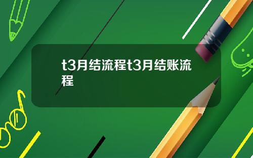 t3月结流程t3月结账流程