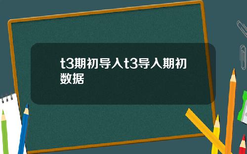 t3期初导入t3导入期初数据