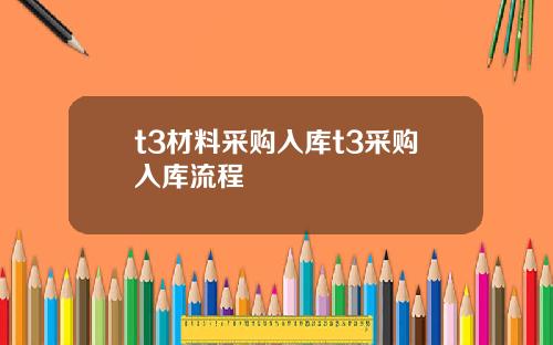 t3材料采购入库t3采购入库流程