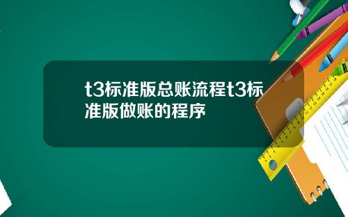 t3标准版总账流程t3标准版做账的程序