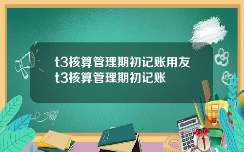 t3核算管理期初记账用友t3核算管理期初记账