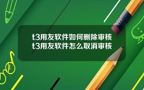 t3用友软件如何删除审核t3用友软件怎么取消审核