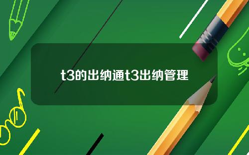 t3的出纳通t3出纳管理