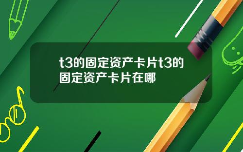 t3的固定资产卡片t3的固定资产卡片在哪
