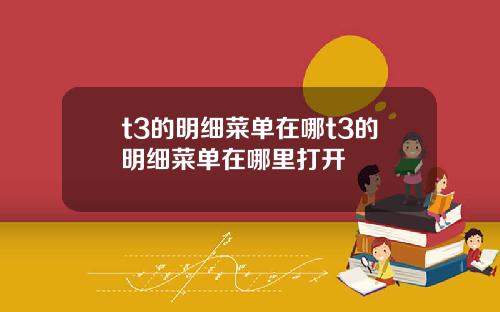 t3的明细菜单在哪t3的明细菜单在哪里打开