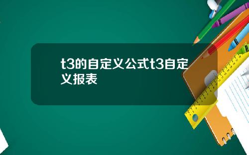t3的自定义公式t3自定义报表