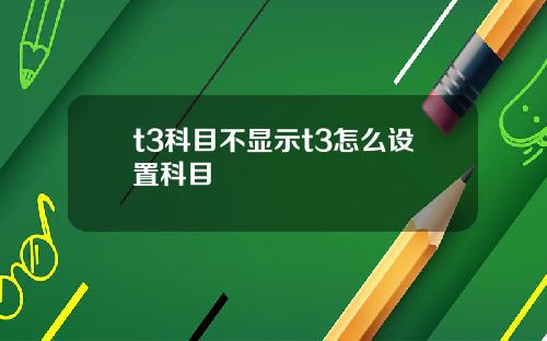 t3科目不显示t3怎么设置科目