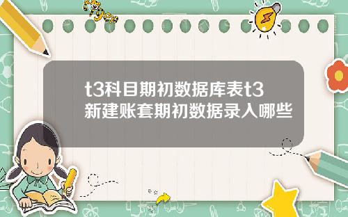 t3科目期初数据库表t3新建账套期初数据录入哪些