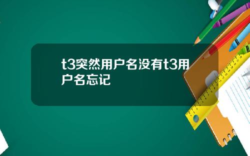t3突然用户名没有t3用户名忘记
