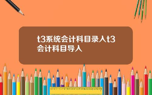 t3系统会计科目录入t3会计科目导入