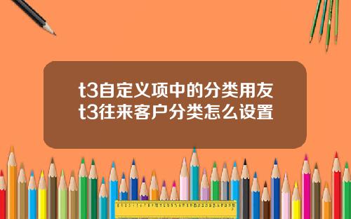 t3自定义项中的分类用友t3往来客户分类怎么设置