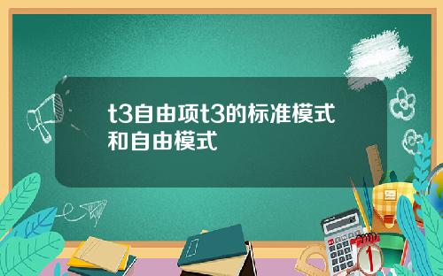t3自由项t3的标准模式和自由模式
