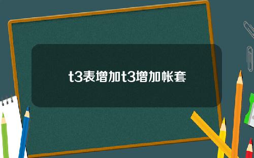 t3表增加t3增加帐套