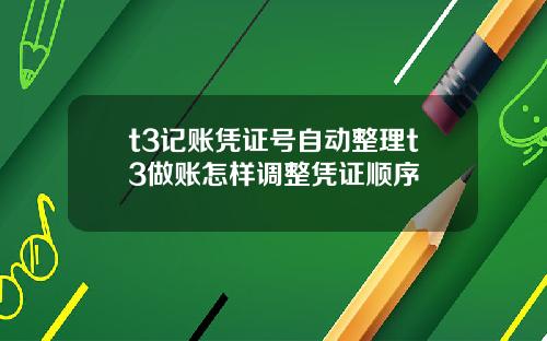 t3记账凭证号自动整理t3做账怎样调整凭证顺序
