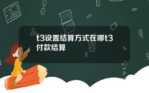 t3设置结算方式在哪t3付款结算