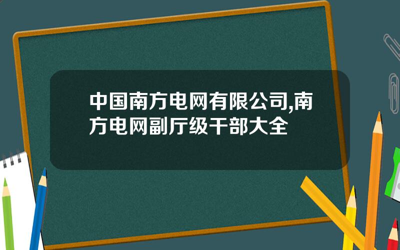 中国南方电网有限公司,南方电网副厅级干部大全
