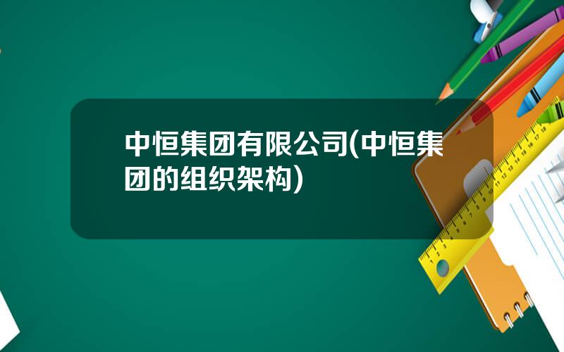 中恒集团有限公司(中恒集团的组织架构)