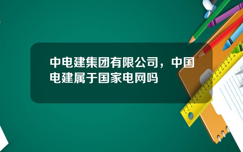 中电建集团有限公司，中国电建属于国家电网吗