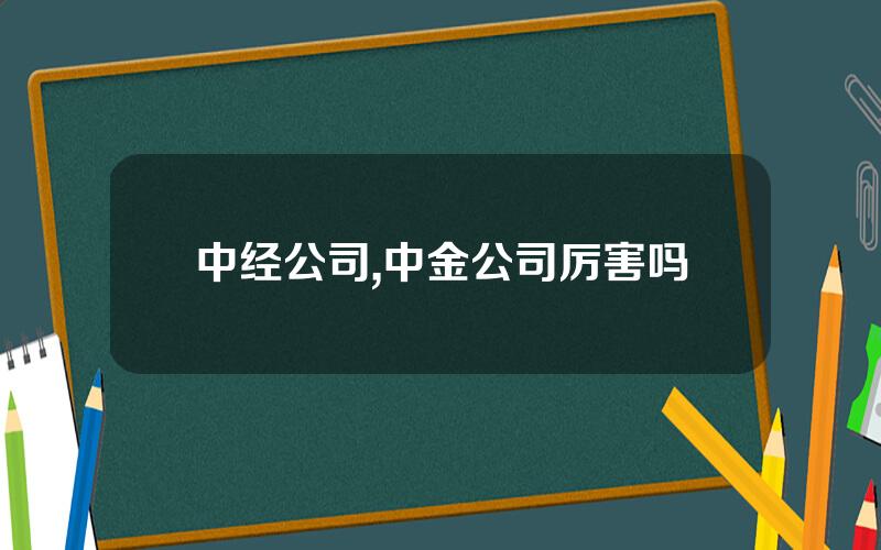 中经公司,中金公司厉害吗