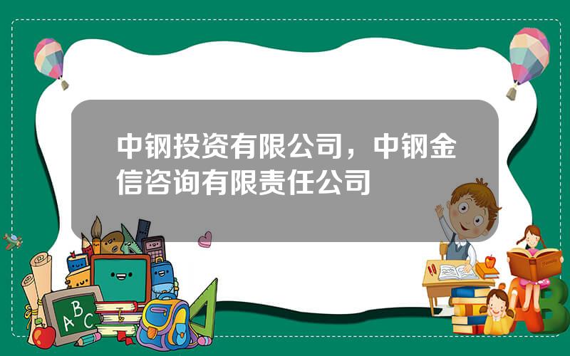 中钢投资有限公司，中钢金信咨询有限责任公司