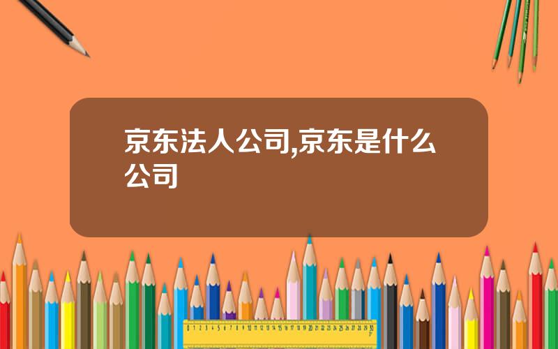 京东法人公司,京东是什么公司