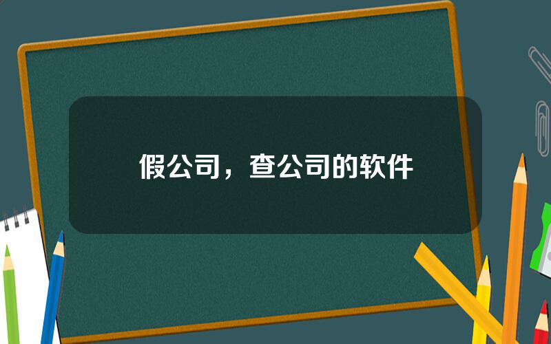 假公司，查公司的软件