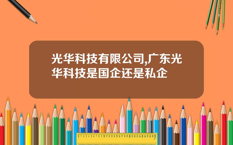 光华科技有限公司,广东光华科技是国企还是私企