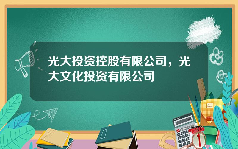 光大投资控股有限公司，光大文化投资有限公司