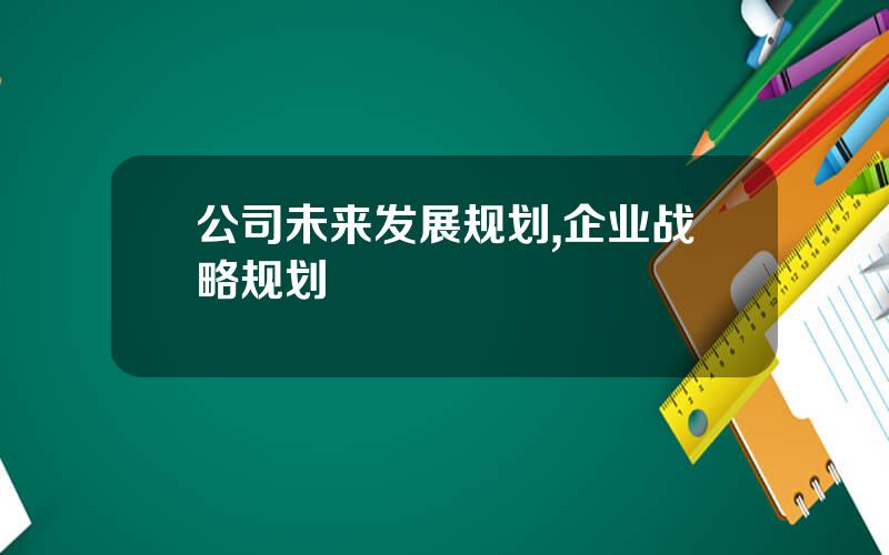 公司未来发展规划,企业战略规划