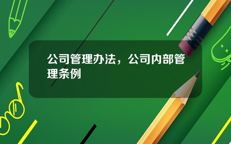 公司管理办法，公司内部管理条例