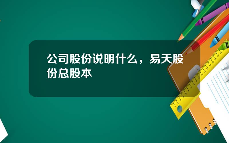 公司股份说明什么，易天股份总股本