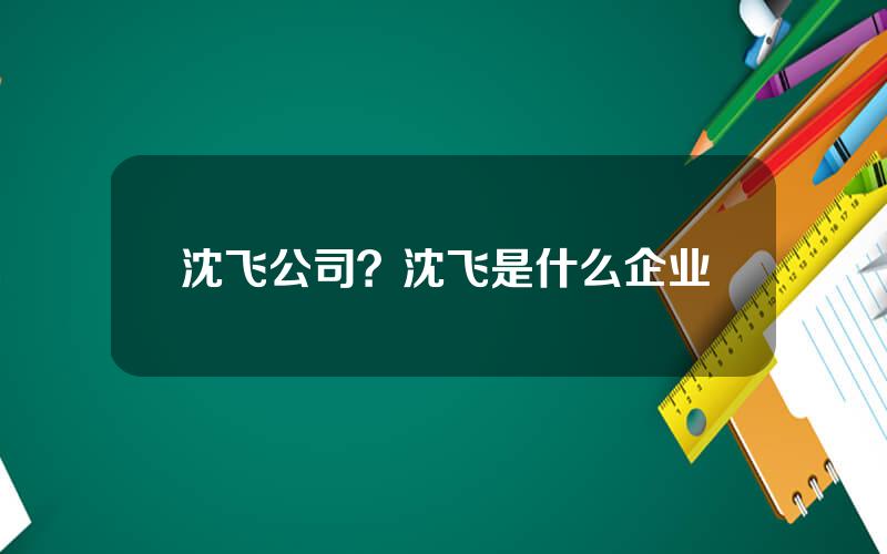 沈飞公司？沈飞是什么企业