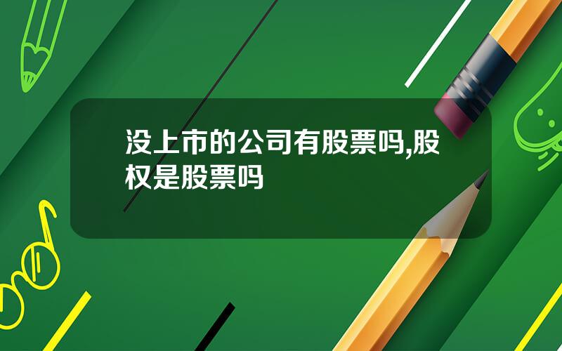 没上市的公司有股票吗,股权是股票吗