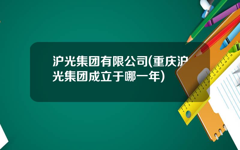 沪光集团有限公司(重庆沪光集团成立于哪一年)